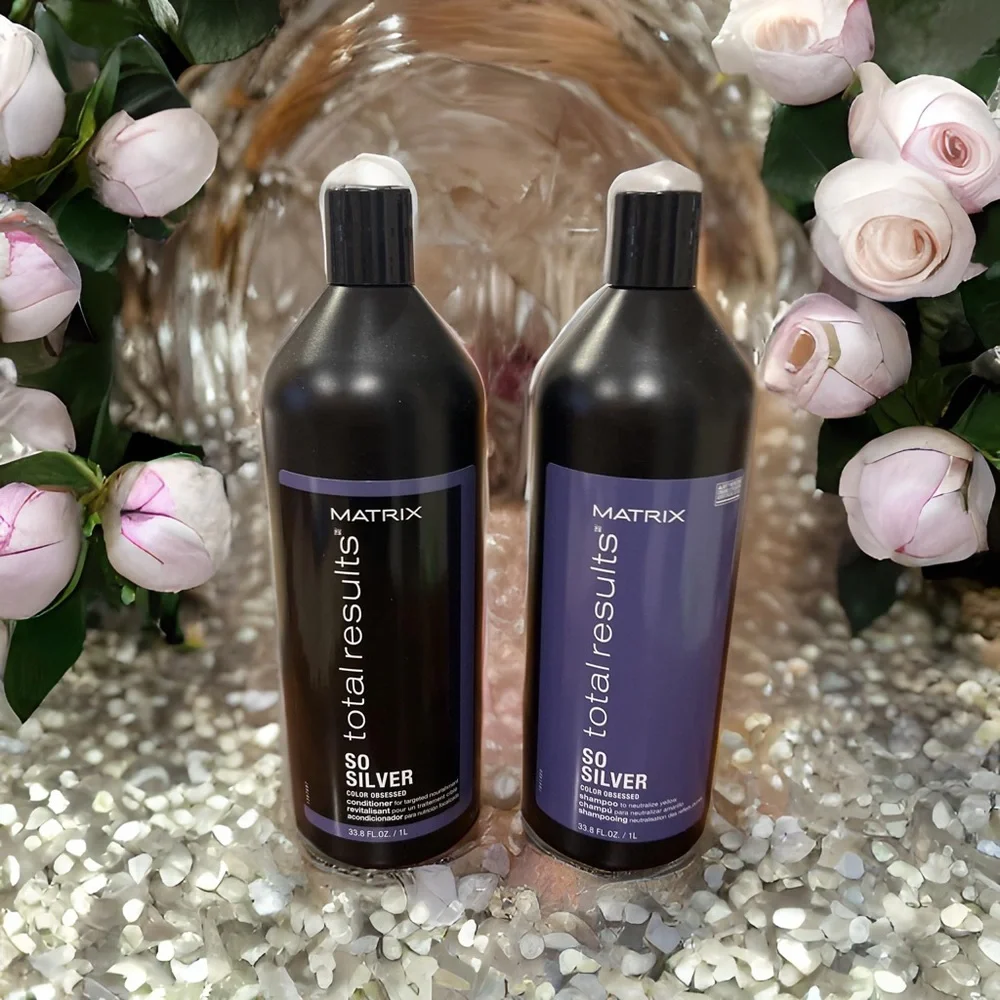Matrix Total Results So Silver Purple Shampoo and Conditioner 33.8 oz Liter Duo